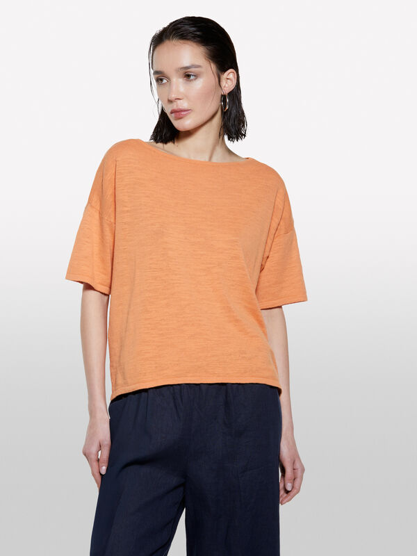 Creme-weißer Pulli mit U-Boot-Ausschnitt - pullover u-bootausschnitt für damen | Sisley