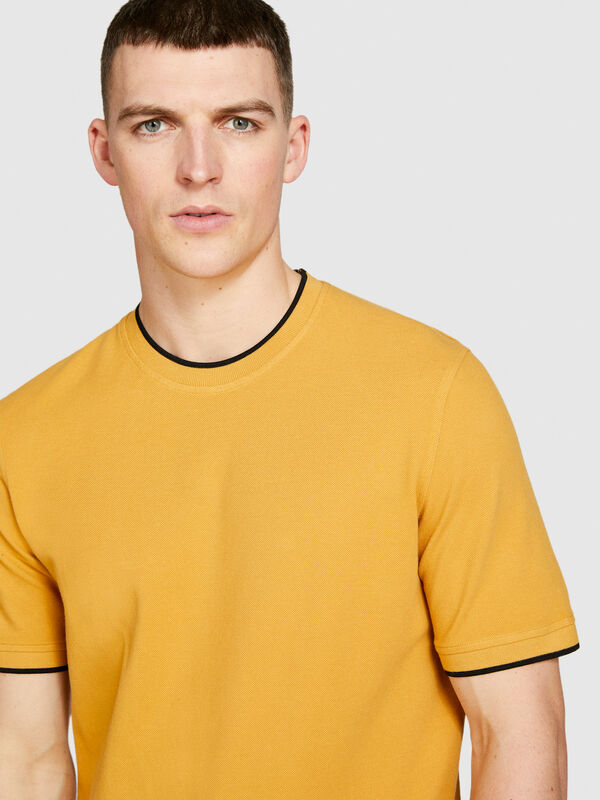 T-Shirt mit Kontrast - kurzärmeliges t-shirt für herren | Sisley