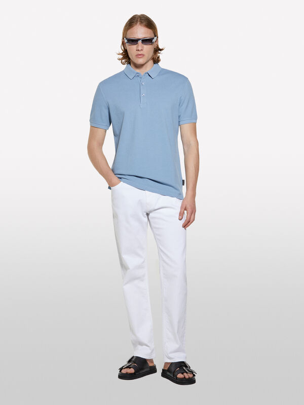 Hellblaues Poloshirt aus 100% Baumwolle - polo für herren | Sisley