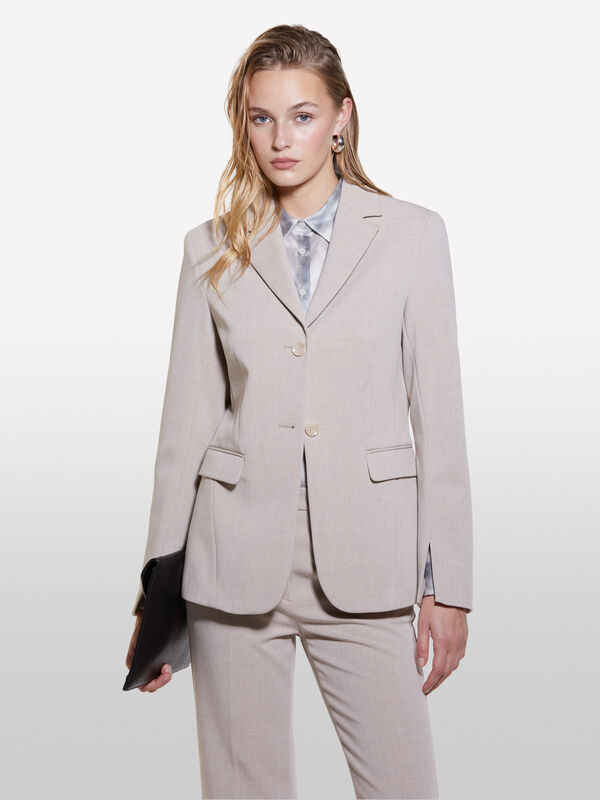 Beiger Blazer slim fit - blazer für damen | Sisley