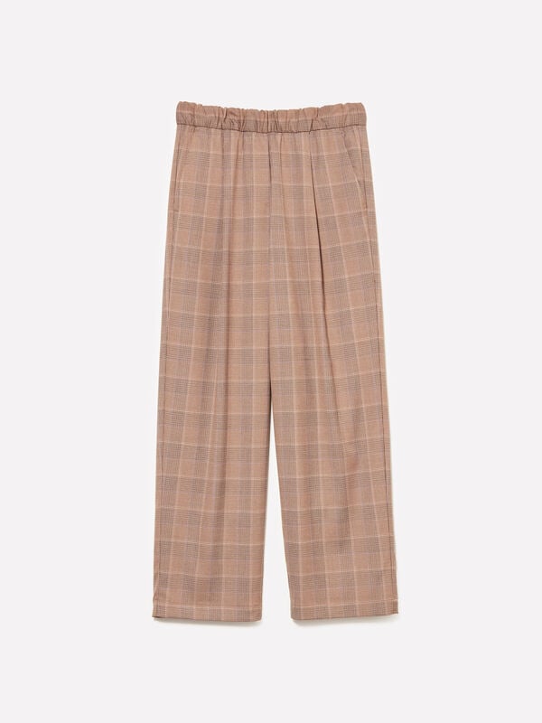 Jogginghose mit Schottenmuster und lockerer Passform Jogginghose mit Schottenmuster und lockerer Passform - palazzo hosen für damen | Sisley