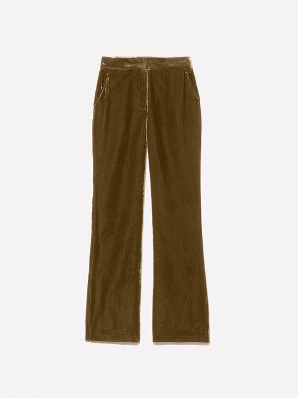 Braune Samthose - flare hosen für damen | Sisley