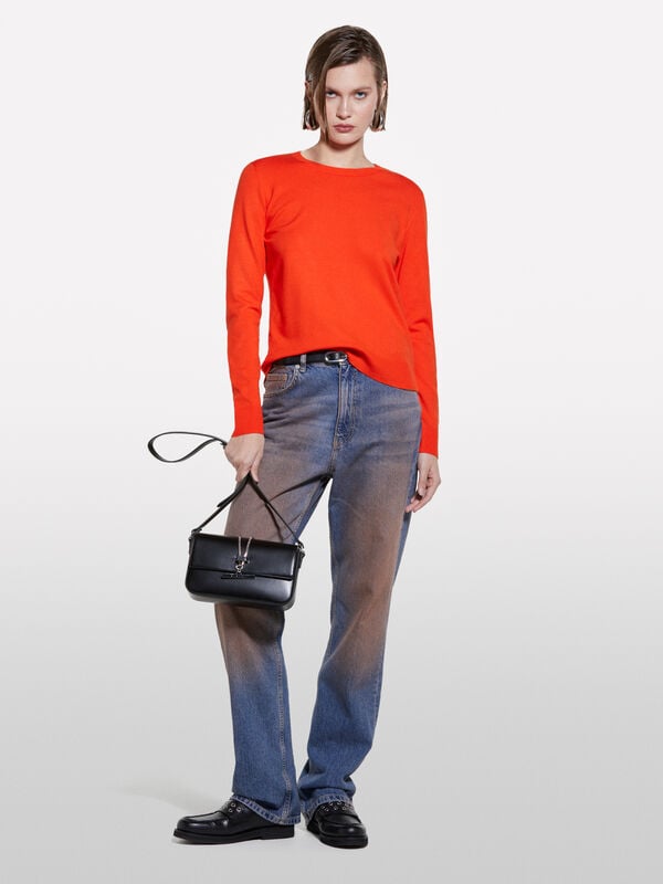 Roter Pullover mit Rundhalsausschnitt  Roter Pullover mit Rundhalsausschnitt  - rundhalspullover für damen | Sisley