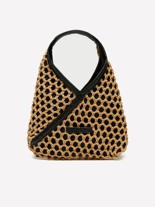 Beigefarbene Tasche mit Häkeleffekt - schultertaschen und umhängetaschen für damen | Sisley