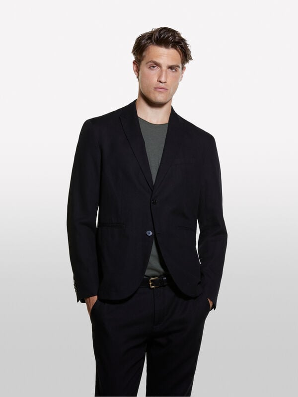 Maßgeschneiderter Blazer in Schwarz slim comfort fit - blazer für herren | Sisley