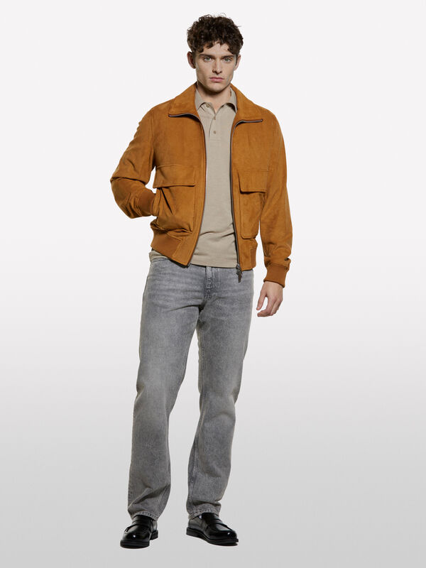 Slim Fit-Poloshirt in Kamel - polo für herren | Sisley