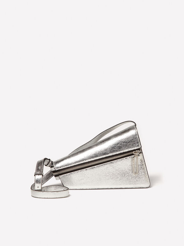 Asymmetrische Tasche in Silber mit Schulterriemen - schultertaschen und umhängetaschen für damen | Sisley
