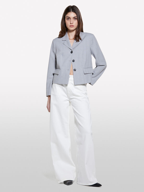 Weiße Jeans Style 72 wide fit  - palazzo jeans für damen | Sisley