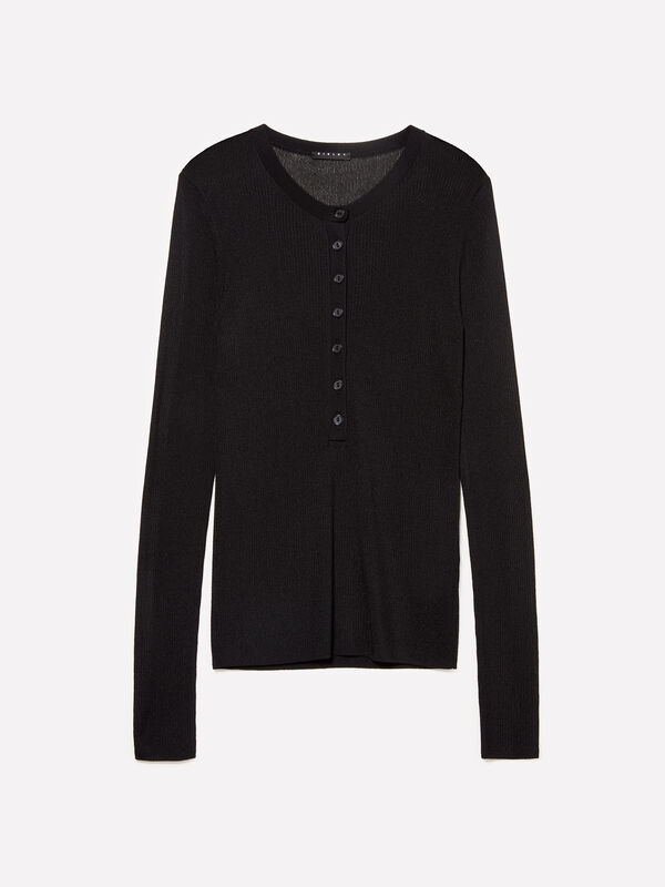 Schwarzes Seraph-Shirt - rundhalspullover für damen | Sisley