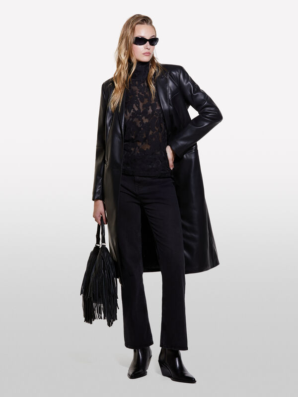 Jeans mit hoher Taille in Dunkelgrau - jeans mit hoher taille für damen | Sisley