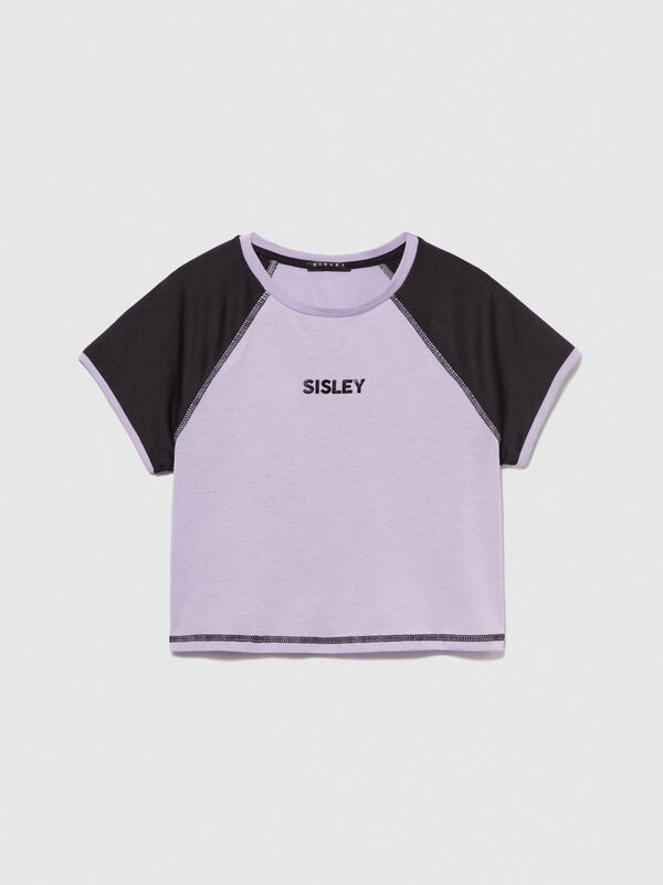 Sporty T-Shirt mit Logo - kurzärmeliges t-shirt für mädchen | Sisley Young