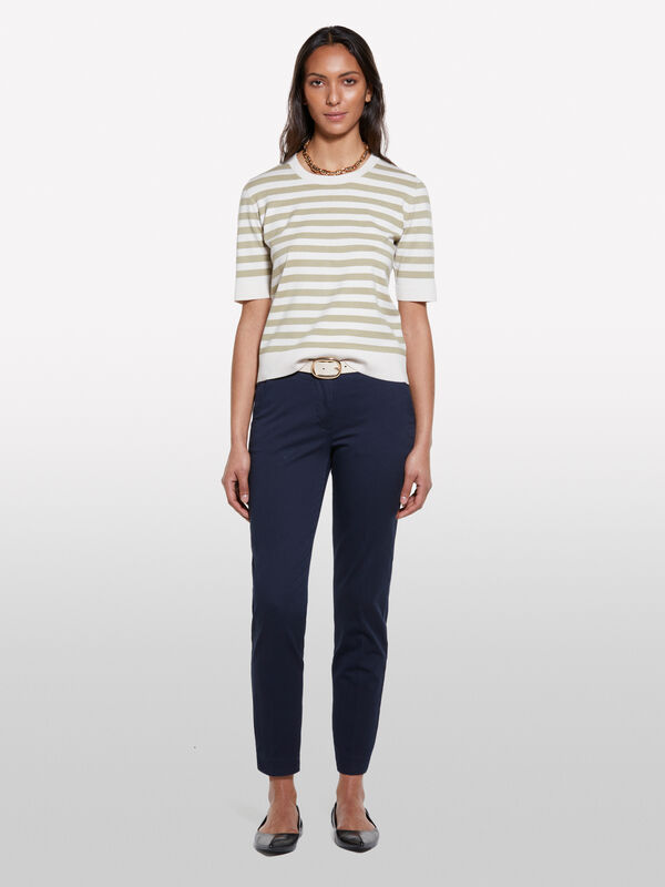 Dunkelblaue Chinohose - chino hosen für damen | Sisley
