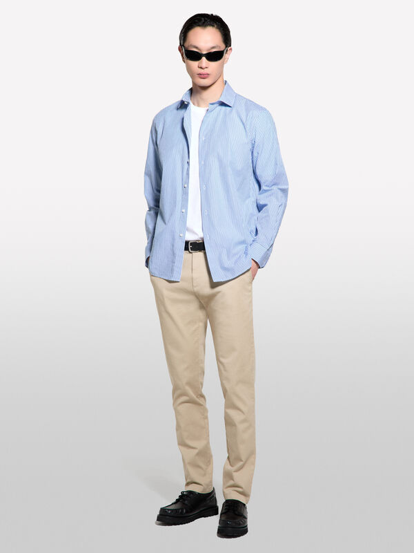 Garngefärbtes Hemd in Blau - regular hemden für herren | Sisley