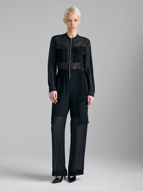 halbtransparenter Anzug - overalls jumpsuits f&uuml;r damen | Sisley