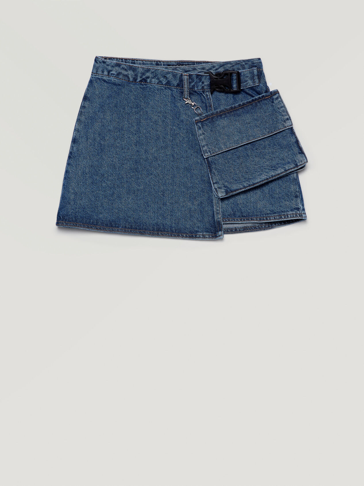 Jeans Minirock Mit Einstecktuch