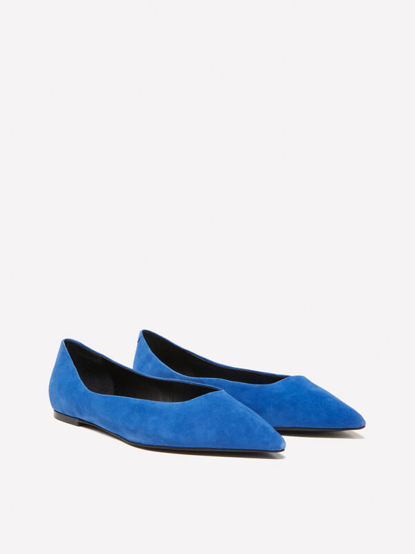 Blaue Ballerina in Wildleder - flache damenschuhe | Sisley