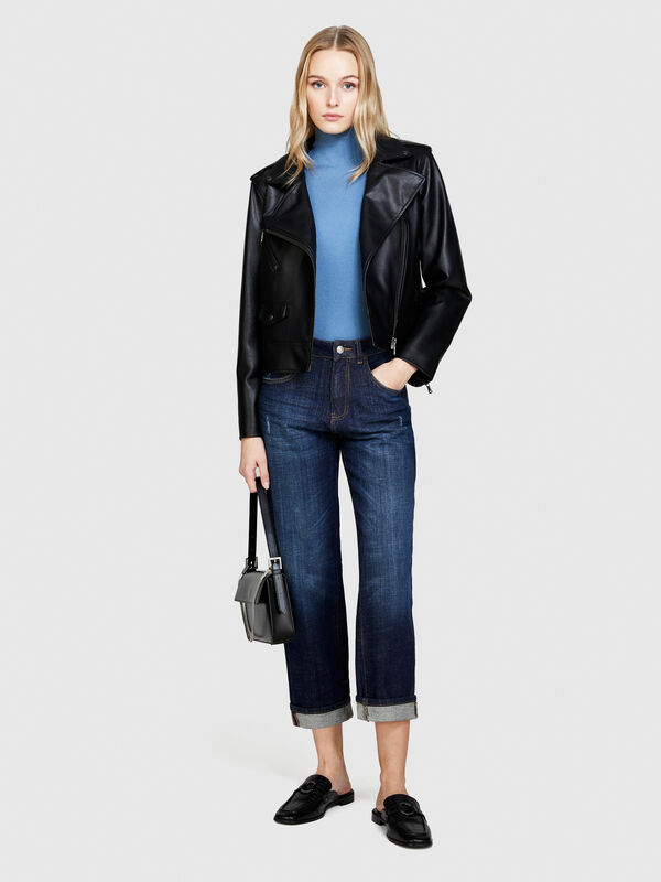 Jeans Manhattan regular fit mit Aufschlag - regular jeans für damen | Sisley