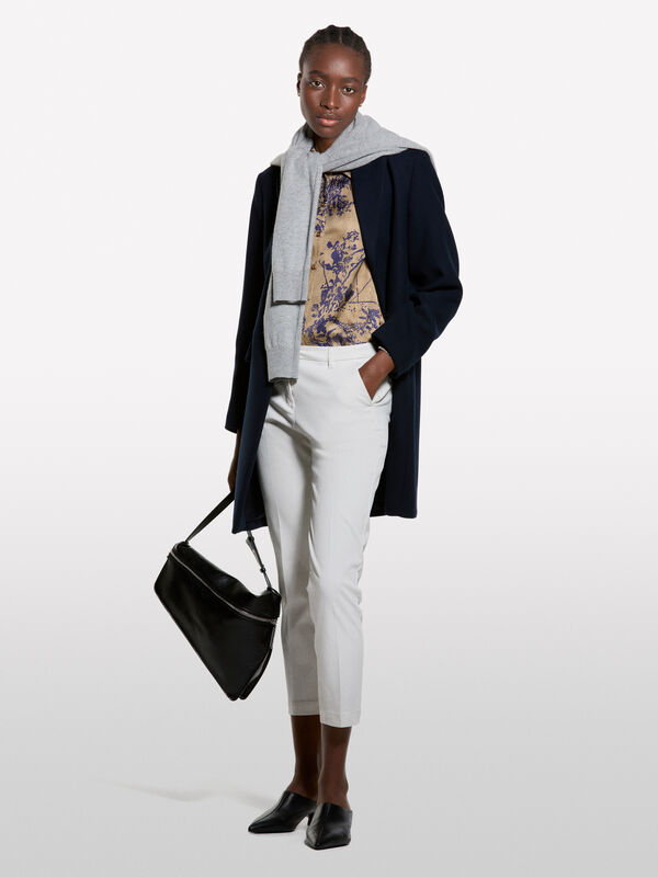 Beiges Satinhemd mit gemustertem Druck - hemden für damen | Sisley