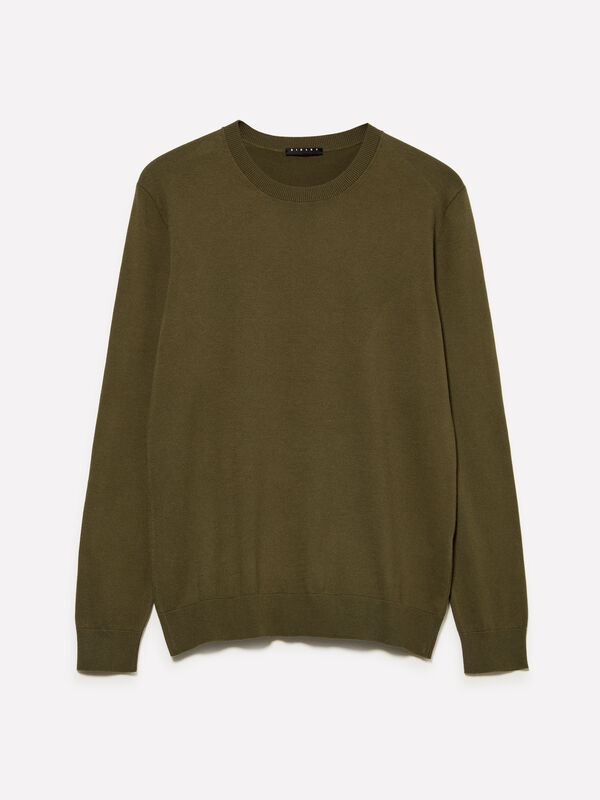 Olivgrüner Pullover mit Rundhalsausschnitt - rundhalspullover für herren | Sisley