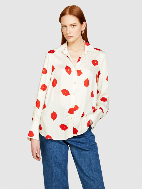 Bedrucktes Satinhemd - hemden für damen | Sisley