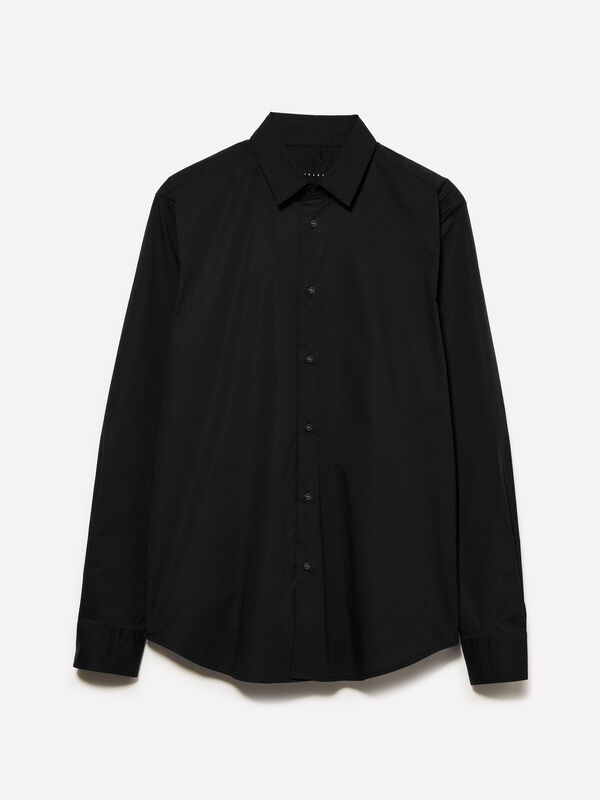 Schwarzes Slim-Fit-Hemd - slim fit hemden für herren | Sisley