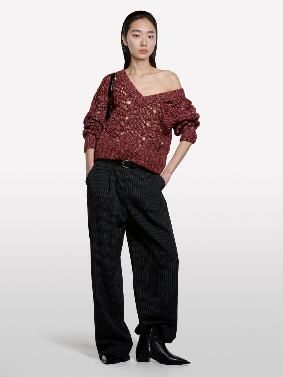 V NECK SWEATER L/S Damen image number null