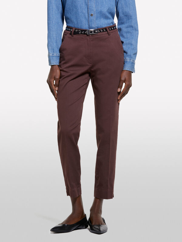 Braune Chinohose - slim fit hosen für damen | Sisley
