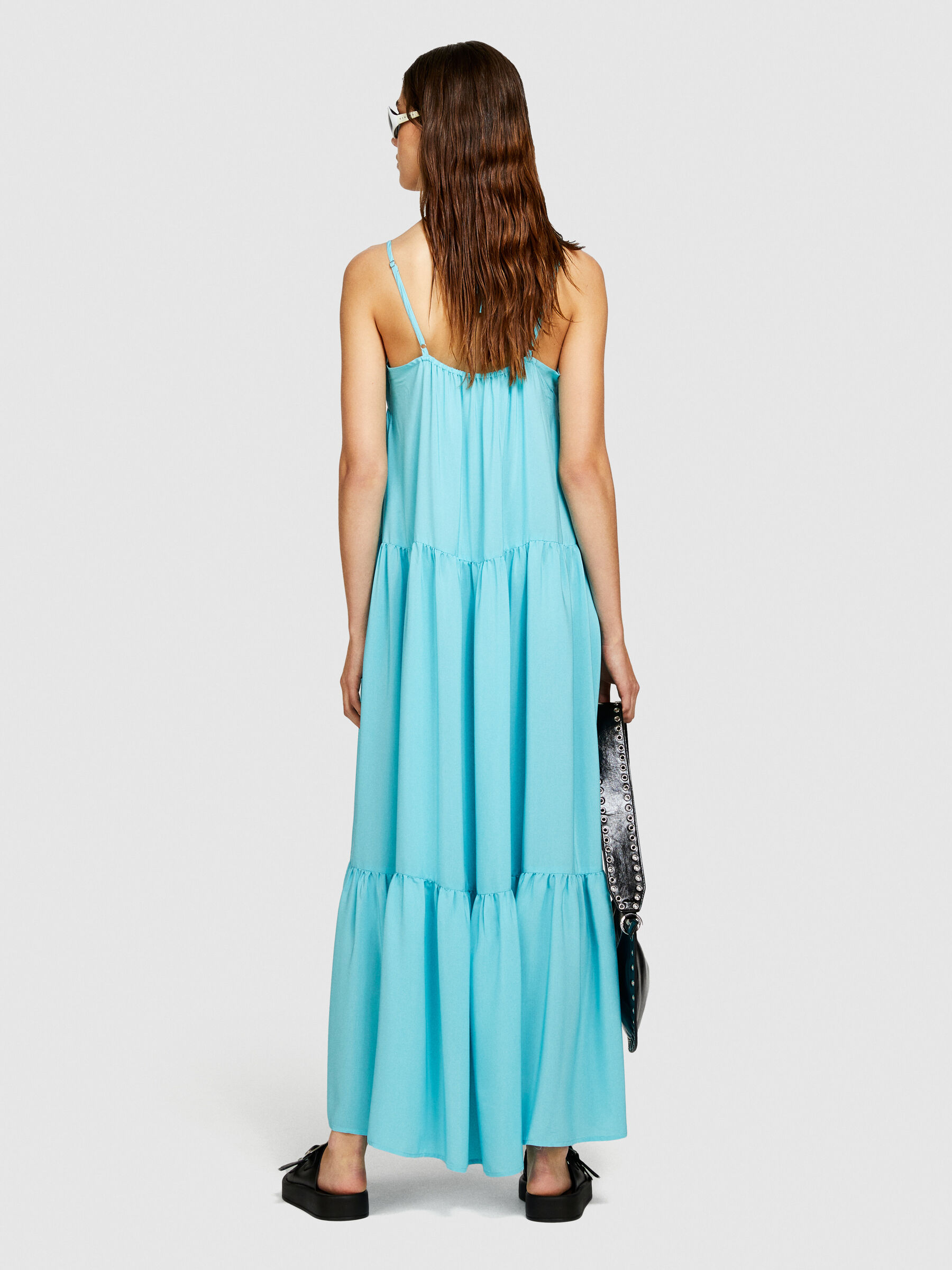 Langes kleid mit volants clearance