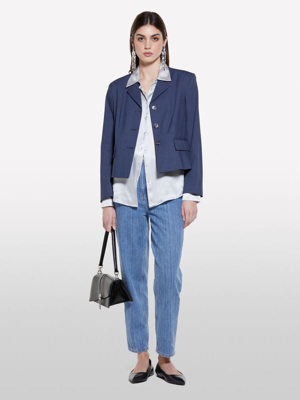 Kurze Jacke in Dunkelblau Kurze Jacke in Dunkelblau - blazer für damen | Sisley