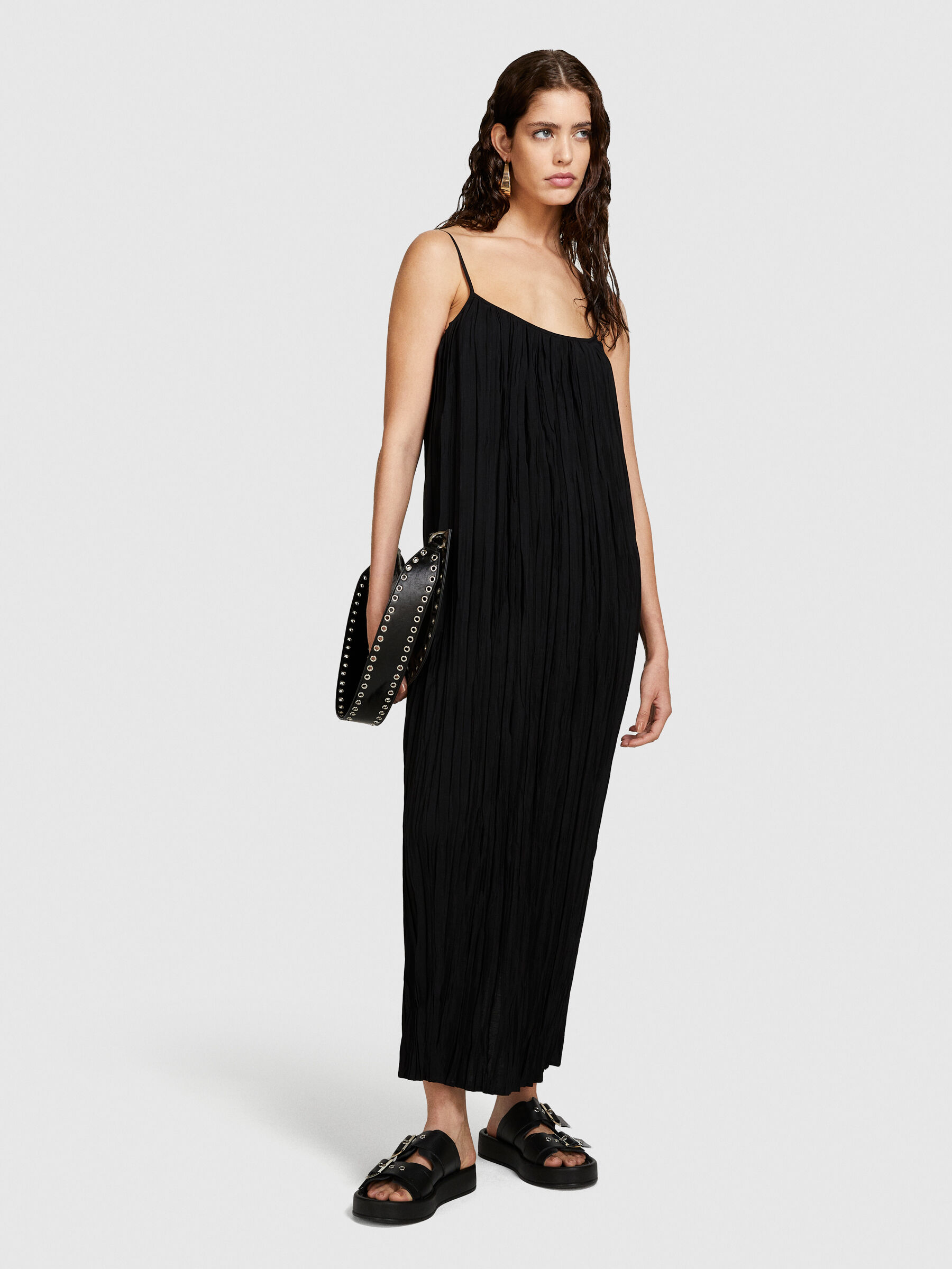 Plissiertes Kleid, Schwarz - Sisley