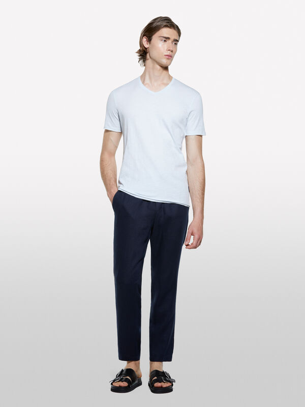 Hellblaues Slim-Fit-T-Shirt - kurzärmeliges t-shirt für herren | Sisley