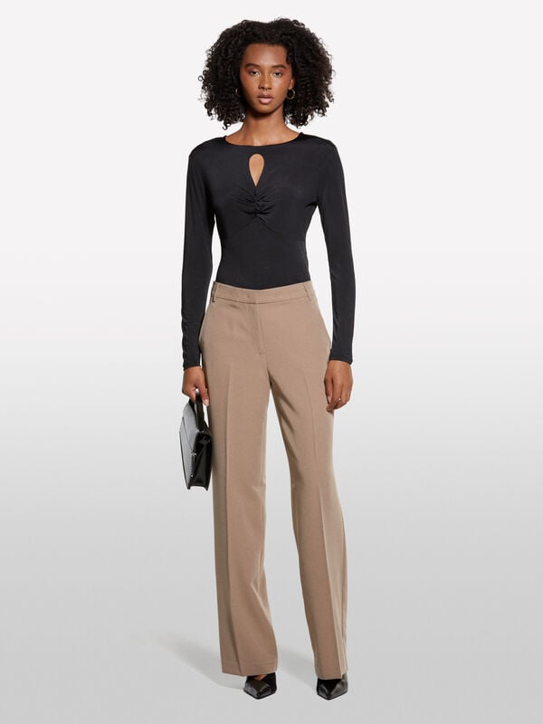 Braune Palazzohose Braune Palazzohose - palazzo hosen für damen | Sisley