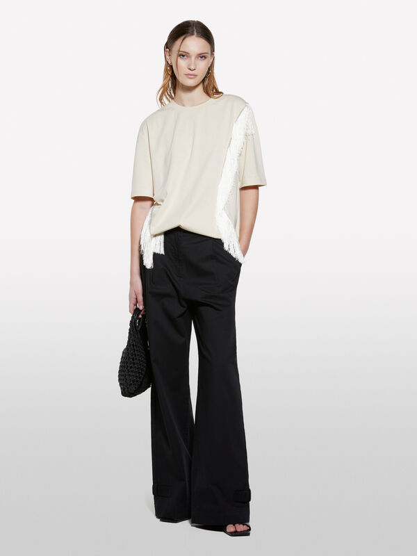 Schwarze Hose mit entspannter Passform - palazzo hosen für damen | Sisley