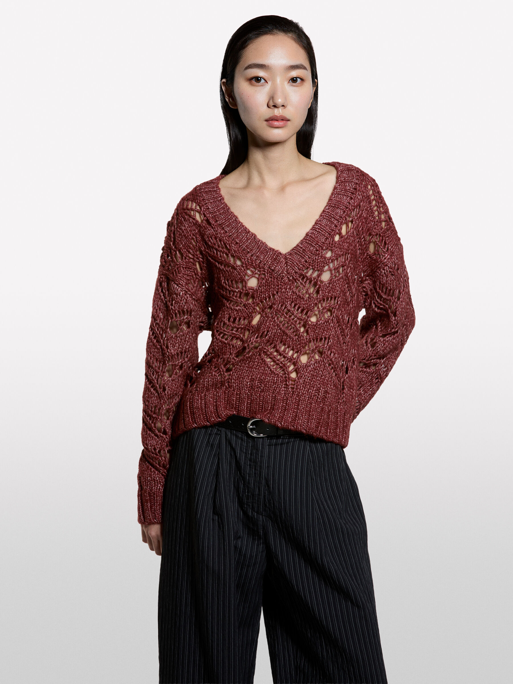 V NECK SWEATER L/S Damen image number null