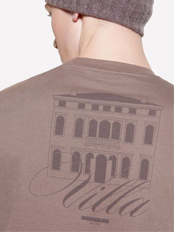 Braunes T-Shirt aus 100% Bio-Baumwolle mit Print - kurzärmeliges t-shirt für herren | Sisley