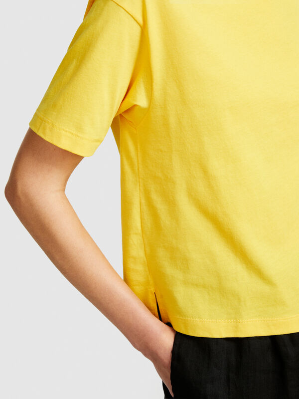 T-Shirt mit U-Bootausschnitt - kurzärmeliges t-shirt für damen | Sisley