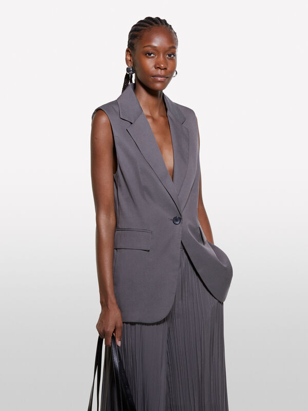 Einreihige Weste in Dunkelgrau - westen und pullunder f&uuml;r damen | Sisley