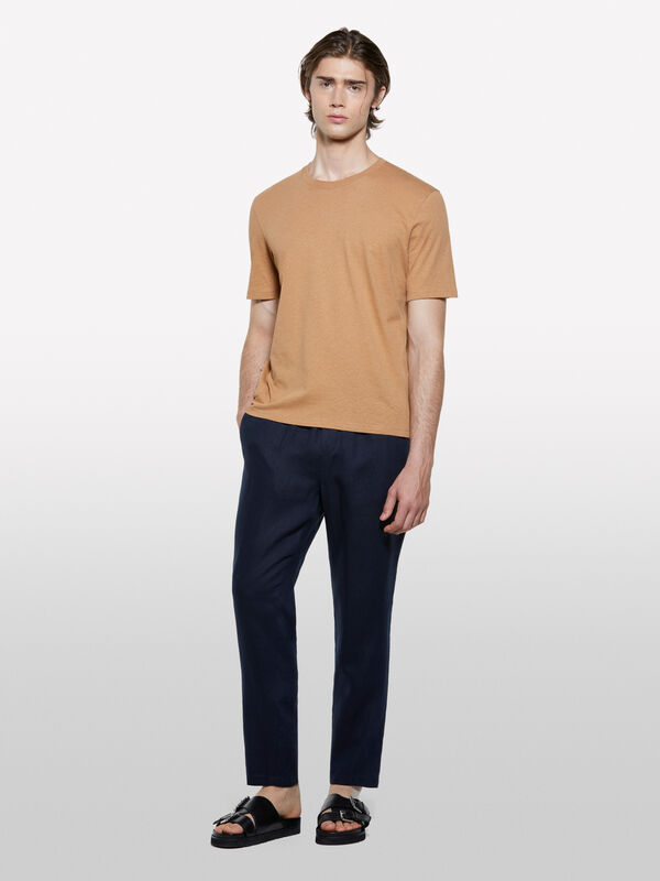 Dunkelblaue Jogginghose aus 100% Leinen - joggers hosen für herren | Sisley