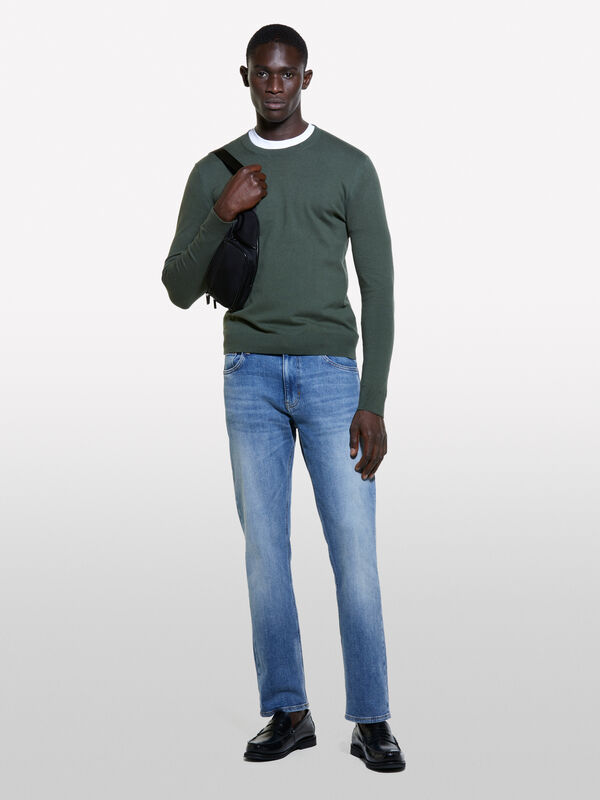 Einfarbiger Pullover - rundhalspullover für herren | Sisley