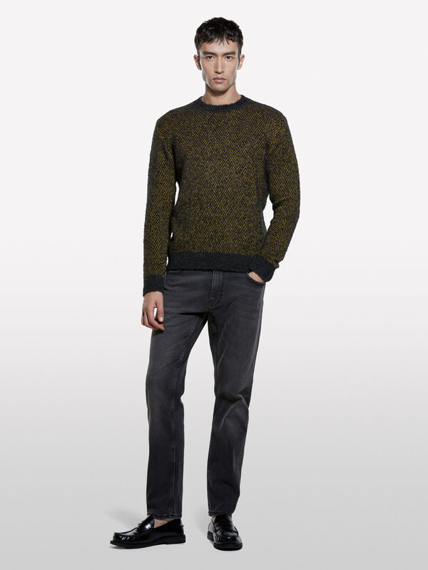 Jacquard-Pullover - rundhalspullover für herren | Sisley