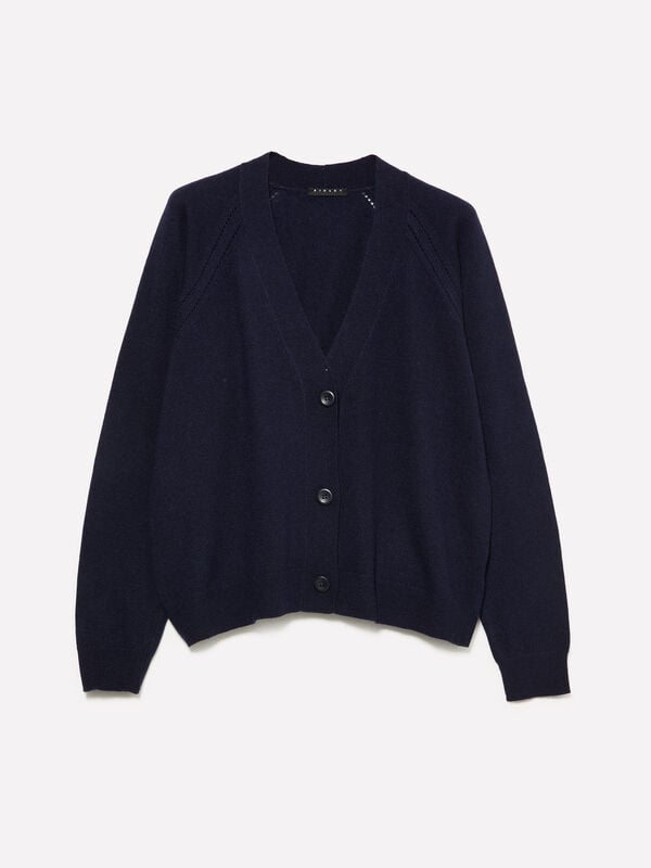 Oversize-Strickjacke in Dunkelblau Oversize-Strickjacke in Dunkelblau - cardigans für damen | Sisley