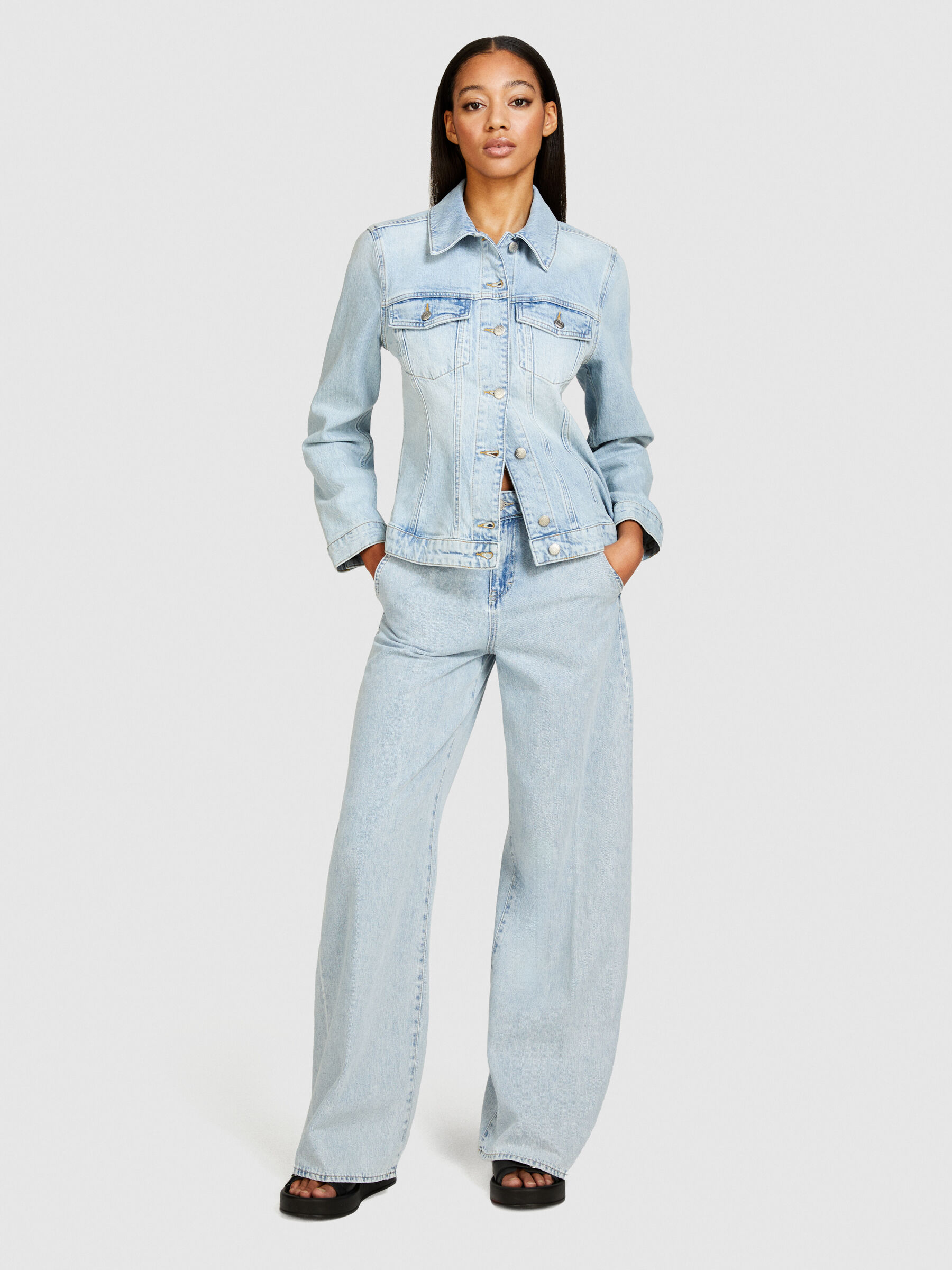 Jeansjacke slim fit, Azurblau - Sisley