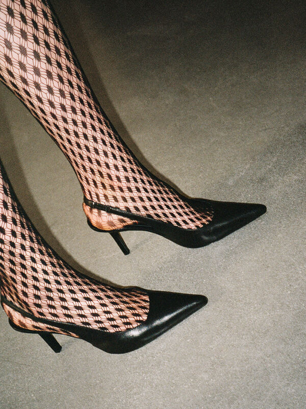 Leder Slingback in Schwarz - damenschuhe mit absatz | Sisley