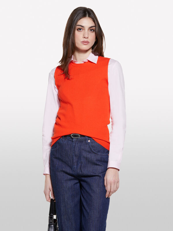 Strick-Top in Orange - top für damen | Sisley