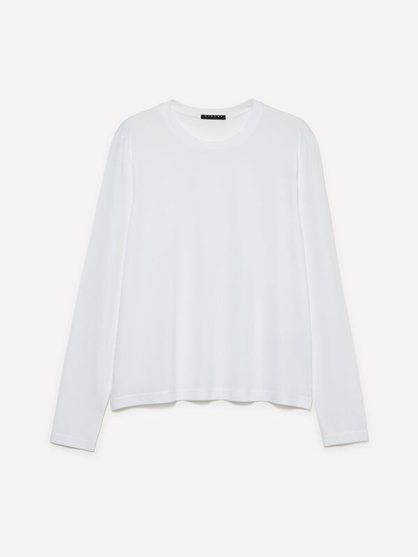 Weißes Langarm-T-Shirt Weißes Langarm-T-Shirt - langärmeliges t-shirt für damen | Sisley
