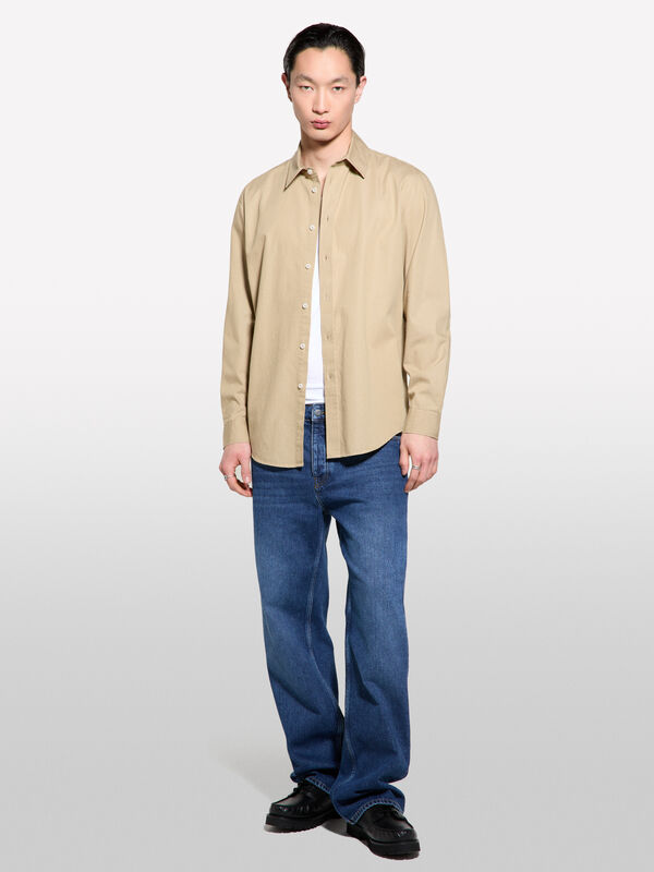 Beiges Hemd regular fit Beiges Hemd regular fit - regular hemden für herren | Sisley