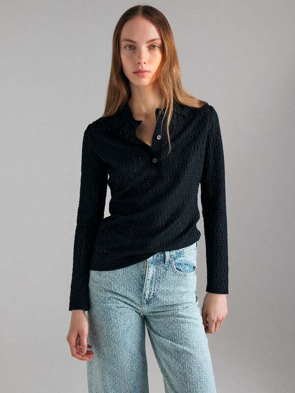 Perforiertes Poloshirt - hemden f&uuml;r damen | Sisley