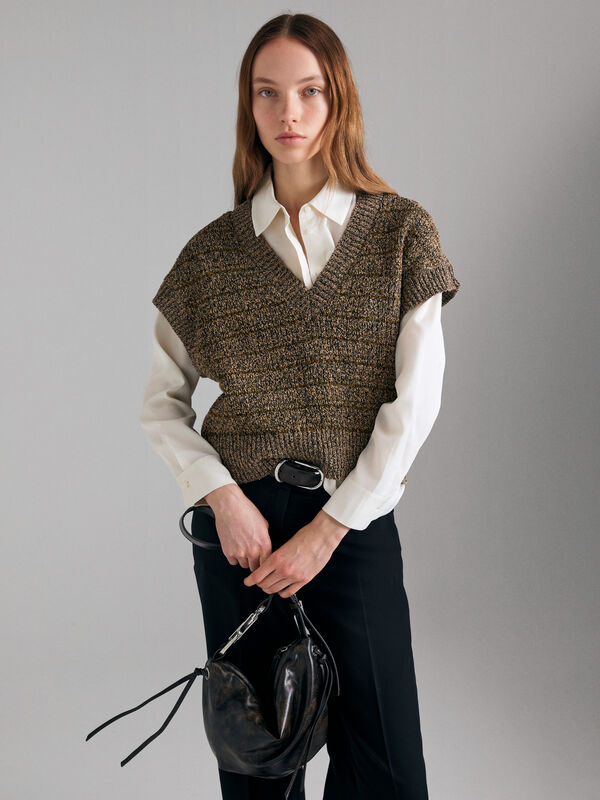 Moulin&eacute;-Strickweste - pullover v-ausschnitt f&uuml;r damen | Sisley