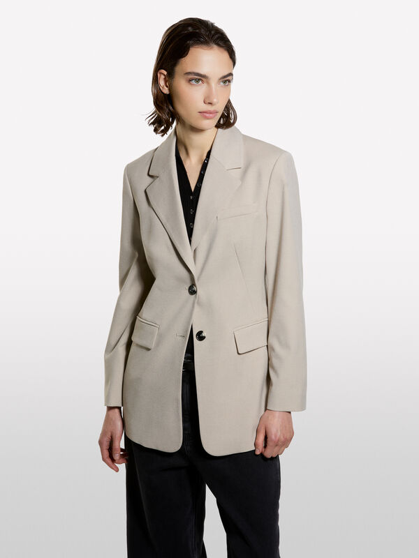 Langer, schmal geschnittener Blazer - blazer für damen | Sisley