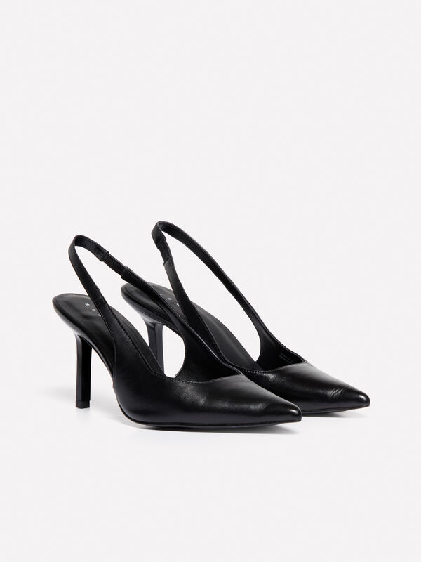 Leder Slingback in Schwarz Leder Slingback in Schwarz - damenschuhe mit absatz | Sisley